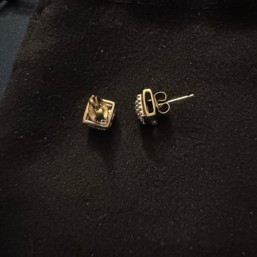 Authentic 10 karat gold diamond earrings